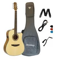Kit Violão Strinberg Diamond Da2sc Natural Aço