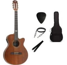 Kit Violão Strinberg Elétrico náilon Flat SL200 Mogno