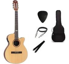 Kit Violão Strinberg Elétrico náilon Flat SL200 Natural