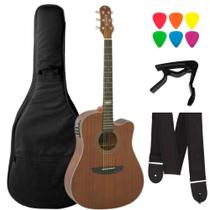 Kit Violao Strinberg Folk SD200 MGS Fosco Aço Elétrico Artístico Capa e Acessórios