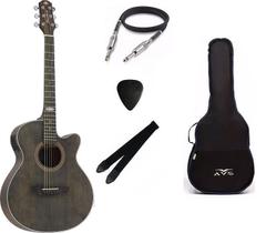 Kit Violão Strinberg Sa200 Elétrico Afinador Acessórios