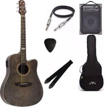 Kit Violão Strinberg Sd200 Folk Aço Elétrico + Caixa Lx40