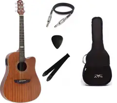 Kit Violão Strinberg Sd200 mogno Folk Aço Elétrico + Acessórios