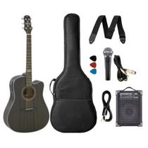 Kit Violão Strinberg Sd200 TBS Folk Aço Elétrico + Caixa e Mic