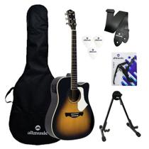Kit Violão Tagima Andes Vin Sunburst Capa/Suporte/Acessórios Kit Violão Tagima Andes Vin Sunburst Capa/Suporte/Acessórios