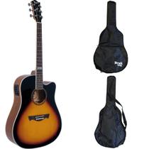 Kit Violão Tagima Kansas Folk Sunburst + Capa Solid Sound Base