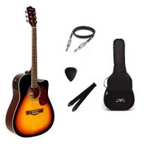 Kit Violão Tagima Memphis dreadnought aço MD18 Sunburst