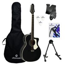 Kit Violão Tagima Rio Negro Preto Capa/Suporte/Acessórios