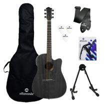 Kit Violao Tagima Tbw-200 Black Wood Capa/Suporte/Acessórios