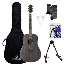 Kit Violao Tagima TBW100 Black Wood Capa/Suporte/Acessórios Kit Violao Tagima TBW100 Black Wood Capa/Suporte/Acessórios