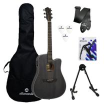 Kit Violao Tagima Tbw400 Black Wood Capa/Suporte/Acessórios