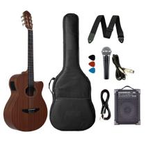 Kit Violão Tagima Vegas Mahogany EQ Nylon + Acessorios e Amplificador