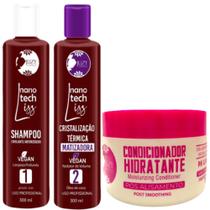 Kit Violeta Ativo Cristalização Matizadora 2x300ml + Condicionador Pos Quimica Juzy 300g