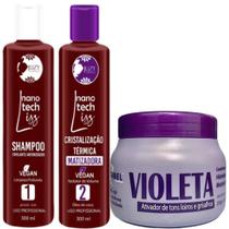 Kit Violeta Ativo Cristalização Matizadora 2x300ml + Matizador Violeta 250g Mairibel