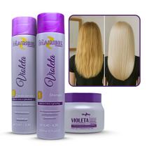 Kit Violeta Mairibel Desamarelador de Cabelos Loiros - Shamp, Cond, Másc 250g