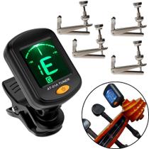Kit Violino 3/4 E 4/4 Com Afinador Digital + 4 Micro Afinadores Cromados Para Violino Kit Violino 3/4 E 4/4 Com Afinador Digital + 4 Micro Afinadores Cromados Para Violino