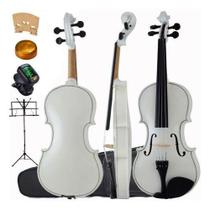 Kit Violino Barato Canhoto Branco 4/4 Estojo Arco Breu
