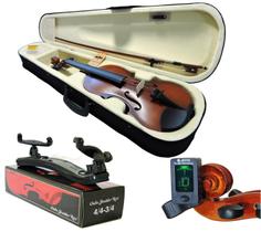 Kit Violino Barth Old (envelhecido) 4/4 com Estojo, Arco, Breu + Espaleira Shoulder Rest + Afinado Cromático - Barth Violin