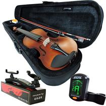 Kit Violino Barth Old LT (envelhecido) 4/4 com Estojo, Arco,Breu + Espaleira Shoulder Rest +Afinador