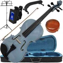 Kit Violino Cinza 4/4 Completo Com Multi Acessórios + Case