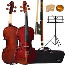 Kit Violino Com Estojo Extra Luxo 4/4 Ve441 Eagle + Estante