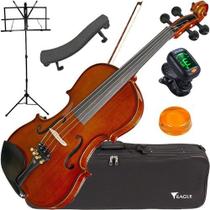 Kit Violino Eagle Em Ébano Ve144 + Estojo + Arco + Breu