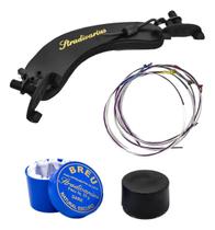 Kit Violino Encordoamento Mauro Calixto Com Espaleira E Breu