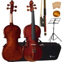 Kit Violino Ve431 3/4 Tampo Em Abeto Envernizado Eagle +