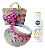 Kit Viseira E Bolsa Mais Protetor Solar Infantil Infantil
