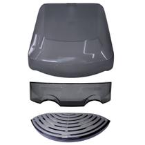 Kit Viseira Fume Latina P355 + Bandeja Prata + Topo Tampa