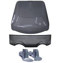 Kit Viseira Fumê Latina P355 + Topo Tampa + Torneira Prata