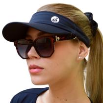 Kit Viseira + Scrunchie Praia Piscina Vôlei Beach Tênis para atividades fitness Proteção Solar UV50+