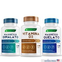 Kit Vit. D3 + Magnesio Dimalato + Quelato 100% Puro 500mg 120Cápsulas Ecomev