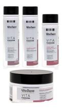 Kit Vita Derm Hidratação E Modelador De Cachos Vita Fashion - Shampoo + Condicionador + Máscara + Creme De Pentear
