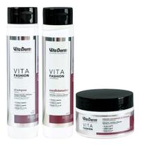 Kit Vita Derm Ideal para Cachos Vita Fashion - Shampoo + Condicionador + Máscara Kit Vita Derm Ideal para Cachos Vita Fashion - Shampoo + Condicionador + Máscara