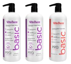 Kit Vita Derm Pro Basic - 2 Shampoo 1L + 1 Condicionador 1L