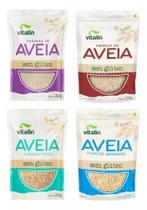 Kit Vitalin 02 Unidade de Cada :Aveia Sem Glúten :Flocos Grossos ,Finos, Farinha e Farelo,