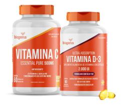 Kit Vitamina C 500mg 60cps + D3 2.000ui 60cps Biogens