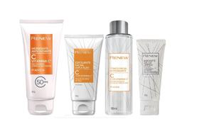 kit vitamina c renew hidratante esfoliante tônico +gel de limpeza