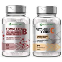 Kit Vitamina C/ Zinco Quelado + Complexo B B1 B2 B3 B5 B6 B7 B9 B12 500Mg