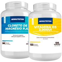 Kit Vitamina D 2000ui + Cloreto de Magnésio P.A NEWNUTRITION
