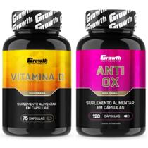 Kit Vitamina D 75 Caps + Anti-Ox Antioxidante 120 Caps Growth Kit Vitamina D 75 Caps + Anti-Ox Antioxidante 120 Caps Growth