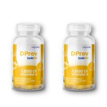 Kit Vitamina D Colecalciferol DPrev Todo Dia 1000UI Abacaxi C/ 30 Gomas C/2 un.