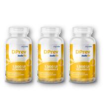 Kit Vitamina D Colecalciferol DPrev Todo Dia 1000UI Abacaxi C/ 30 Gomas C/3 un.