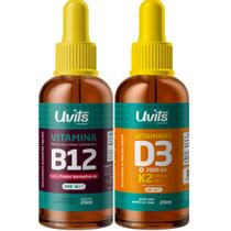 Kit Vitamina D3 K2 20ml + Vitamina B12 20ml Sublingual Uvits