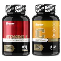 Kit Vitamina E 75 Caps + Vitamina C 120 Caps Growth Supplements