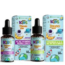 Kit Vitamina Gotas Infantil Foco Kids Magnesio B1 B12 Selenio Zinco Imuno Vit B6 B9 B12 A D3 C Zinco