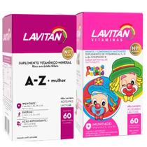 Kit Vitamina Infantil Vitamina Mastigáveis+Lavitan Az Mulher 60 cps - cimed