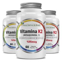 Kit Vitamina K2 Mk-7 Menaquinona 125mcg 3x 60 Capsulas Cada - Flora Nativa