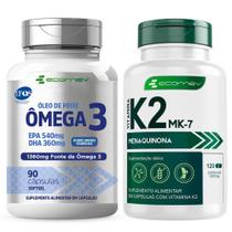 Kit Vitamina K2 Mk7 149MCG + Omega 3 1360Mg Epa Dha Selo Pureza Ifos 210cáp